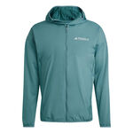 adidas Oblečenie adidas Terrex XPR Wind Fleece Běžecká Bunda Muži - Tmavě Zelená