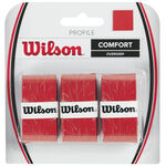 Wilson Vrchní omotávky Wilson Profile Overgrip 3ks V Baleni-Červená
