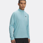 Under Armour Oblečenie Under Armour Tech Textured Half-Zip S Dlouhým Rukávem Muži-Modrá