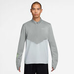 Nike Oblečenie Nike Pacer Winterized Half-Zip Bežeck&eacute; tričko Muži - &scaron;ed&aacute;, stř&iacute;brn&aacute;