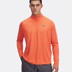 Tenisové Oblečení Under Armour Tech Textured 1/2 Zip-GRY Long-Sleeves