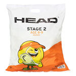 Tenisové Míče HEAD 72B HEAD STAGE 2- ORANGE- Polybag -