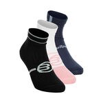 Bullpadel Oblečenie Bullpadel Bp256 (Pack 3) Sportovní Ponožky Dámy-Černá,Bílá