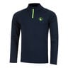 Wild Big Serve 1/4 Zip S Dlouh&yacute;m Ruk&aacute;vem Muži-Tmavě Modr&aacute;,Neonově Zelen&aacute;