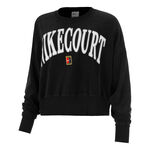 Nike Oblečenie Nike Court Heritage Fleece GFX Crew Mikina D&aacute;my-Čern&aacute;