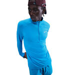 Nike Oblečenie Nike Stride Half-Zip Bežecké tričko Muži - modrá, stříbrná