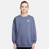 Sportswear Club Fleece Oversized Crew Mikina Dívky - modro-šedá, bílá