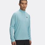 Tenisové Oblečení Under Armour Tech Textured 1/2 Zip-GRY Long-Sleeves