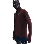 Nike Oblečenie Nike Stride Half-Zip Bežeck&eacute; tričko Muži - tmavě červen&aacute;, stř&iacute;brn&aacute;