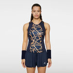 JLindeberg Oblečenie JLindeberg Miria Printed Sportovn&iacute; T&iacute;lko D&aacute;my-Tmavě Modr&aacute;,Oranžov&aacute;