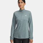 Under Armour Oblečenie Under Armour Tech 1/2 Zip-Twist S dlouh&yacute;m ruk&aacute;vem D&aacute;my-b&iacute;l&aacute;