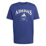 adidas Tenisov&eacute; oblečen&iacute; adidas Heritage Graphic Tee Tričko - modr&aacute;, b&iacute;l&aacute;