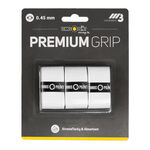 Tennis-Point Vrchní omotávky Tennis-Point Premium Grip 3ks V Baleni-Bílá