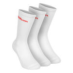 Tenisové Oblečení Wilson U Crew Logo Sock 3 Pack Bright White