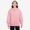 Club Fleece Oversized Full-Zip Mikina S Kapucí Dívky-Růžová