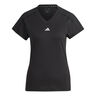 Essentials AEROREADY Train Minimal Branding V-Neck Tričko Dámy-Černá