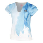 BIDI BADU Oblečenie BIDI BADU Watercolour V-Neck Tričko Dámy-Bílá,Modrá
